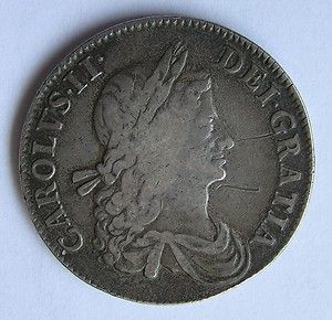 Great Britain Silver Crown 1662 Charles II RARE