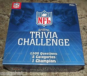 Board Game NFL Gridiron Trivia Challenge 1500 Questions 5 Categories 1 