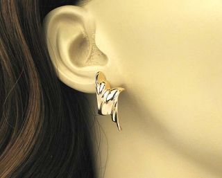 attractive charles krypell 14k yellow gold pair of earrings