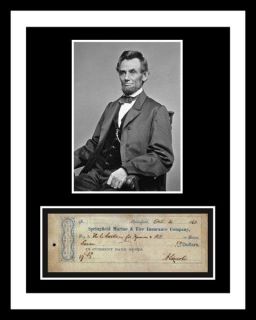 Abraham Lincoln Signed Bank Check Display Ready 2 Frame
