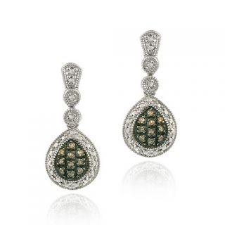 925 silver 1 5ct champagne diamond teardrop earrings