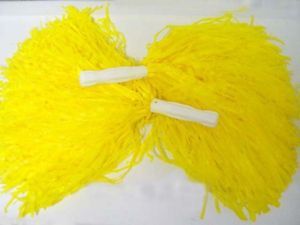 Pair Cheerleader Pom Poms School Cheerleading Yellow