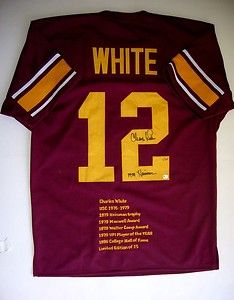 Charles White Signed USC Trojans 1979 Heisman Stat Jersey 1 of 25 Made 