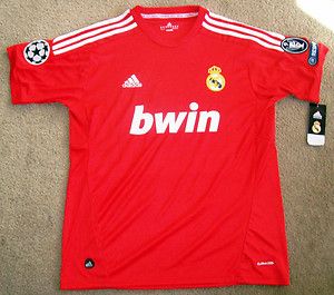   Real Madrid Champions League Red 3rd Jersey s M L XL NWT