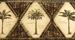 Wallpaper Border African Palm Bamboo Leopard 5813495