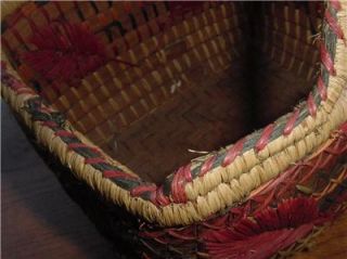 Old Makah Quinault or Chehalis Indian Cedarbark Basket