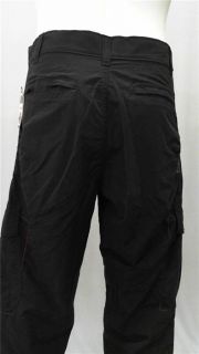 Aaron Chang Mens 32 Cargo Pants Black Solid Slacks Designer Fashion 
