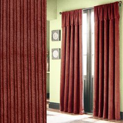 Croscill Hunter Ribbed Chenille 2 Curtain Panels Red