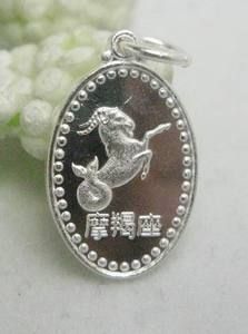 925 Sterling Silver Charm Pendant Capricorn 14 8MMSA540