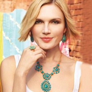 Stella Dot Charlize Turquoise Necklace and earring set NEW without box