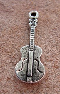 Music Guitar Microphone Silver Pendants Charms Jewelry LOT NR Musical 