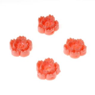 Lucite Cabochons Coral 3 D Cherry Blossom Flower 9mm 4