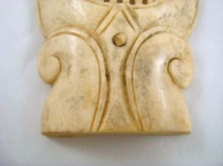 Antique Vintage Carved Ox Bone Fragment Piece Jubilee Harp