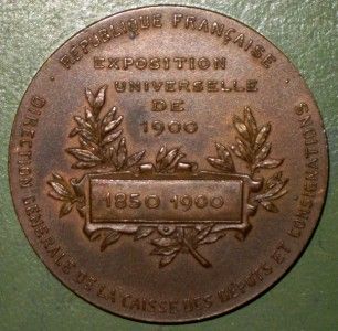 1900 Bronze Medal Paris Exposition Worlds Fair Social Progress Henri 