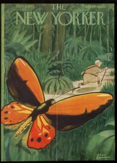 1953 Charles Addams Giant Butterfly New Yorker Cover