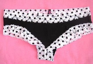   Pink Cheekster Black White Lace Cheeky Panty Bikini Underwear M
