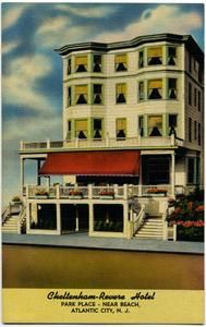 Cheltenham Revere Hotel ATLANTIC CITY NJ Linen Advertising Postcard c 