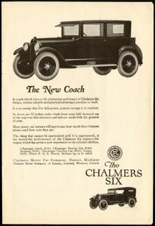 1922 print ad chalmers motor car six the new coach vintage advertising 
