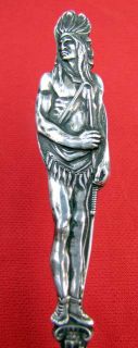   Full Figural Sterling Souvenir Spoon Chickasha Oklahoma CA 1900