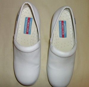   Leather Cherokee Workwear White Nurse Shoes Sz 9M Nursing Shoes Clogs