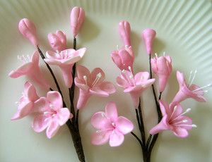Gum Paste Flowers CHERRY BLOSSOM STEMS Spray Filler Cake Cupcake 