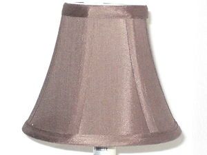 Chandelier Lamp Clip Shade Silk Brown New 3 x 5 x 6