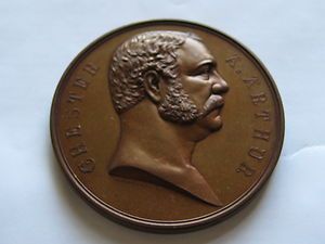 19th Century Chester Arthur Bronze Inaugration Medal 76mm PR 22 by 