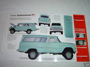 1966 Chevrolet Suburban SUV Spec Sheet Brochure Booklet