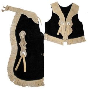   Suede Leather Holloween Costume Western Cowboy Kids Youth Chaps