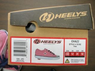 Girls Heelys Shoes Chazz Pink Size Youth 13c 6 7 yr Old