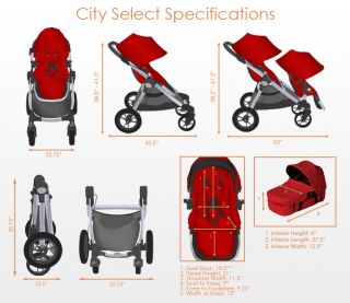 Baby Jogger City Select Ruby Red Stroller 2012 w Bonus Belly Bar New 