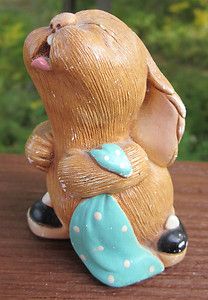 Pendelfin Barney Green Rabbit Figurine Handpainted Made in England