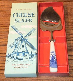 Stainless Steel Cheese Slicer Ceramic Handle Windmill Design Amsterdam 