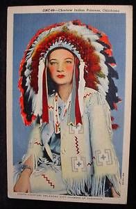 CHOCTAW Indian Princess Oklahoma Postcard Native Americ