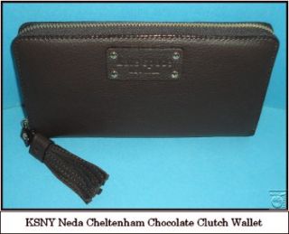 kate spade chocolate cheltenham bag wallet set nwt