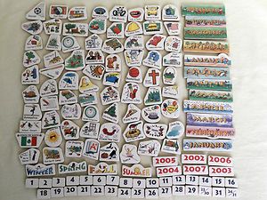 Childrens Magnetic Perpetual Calendar Replacement Pieces Scrapbooking 
