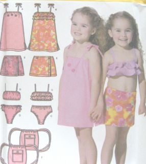 Childs Sundress Skirt Bathing Suit Backpack Sewing Pattern Easy 