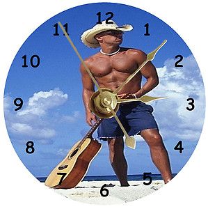 New Kenny Chesney on Beach with Guitar CD Clock