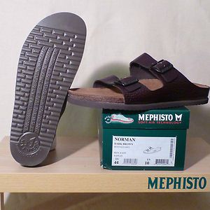 Mephisto Norman Mens Slip on Sandal New Size 13 Dark Brown Leather 