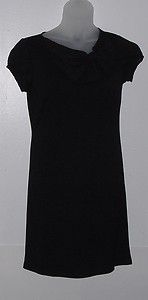Simply Chloe Dao Cap Sleeve w Bow Dress Size XS Black
