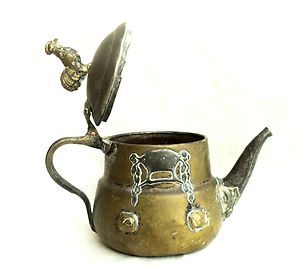 Chinese Original Antique 19th Century Brass Tea Kettle Teapot
