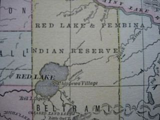 1888 Trading Post Map Minnesota Red Lake Indian Duluth