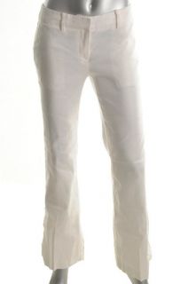Famous Catalog New Ivory Linen Flat Front Dress Pants 8 BHFO