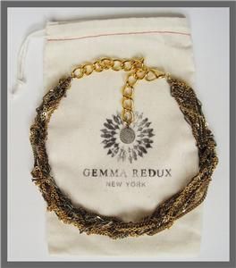 Gemma Redux Matty Necklace Multi Twisted Chains 24K GPLTD Steel Chains 