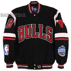 Bulls Twill Racing Jacket NBA Chicago Basketball JH Design Eastern 