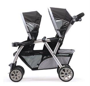 NEW CHICCO CORTINA TOGETHER DOUBLE STROLLER Romantic Gray Black Grey 