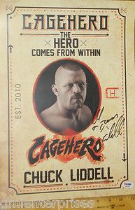 PSA DNA Certified Authentic UFC MMA Chuck Liddell Autograp​h Large 