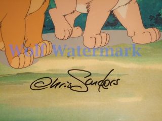 Autographed Chris Sanders Lion King Sericel Disney COA Simba Nala 