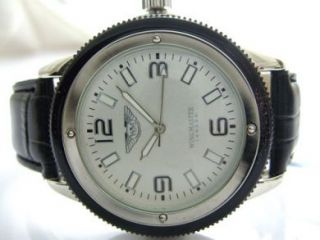 This Wingmaster London Watch Has A Silver Face & Black Strap