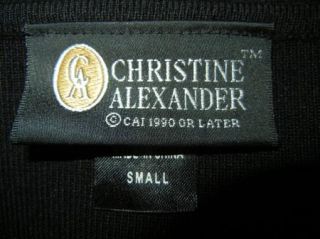 Christine Alexander Womens Black Sweater with Rhinestones Size Small 